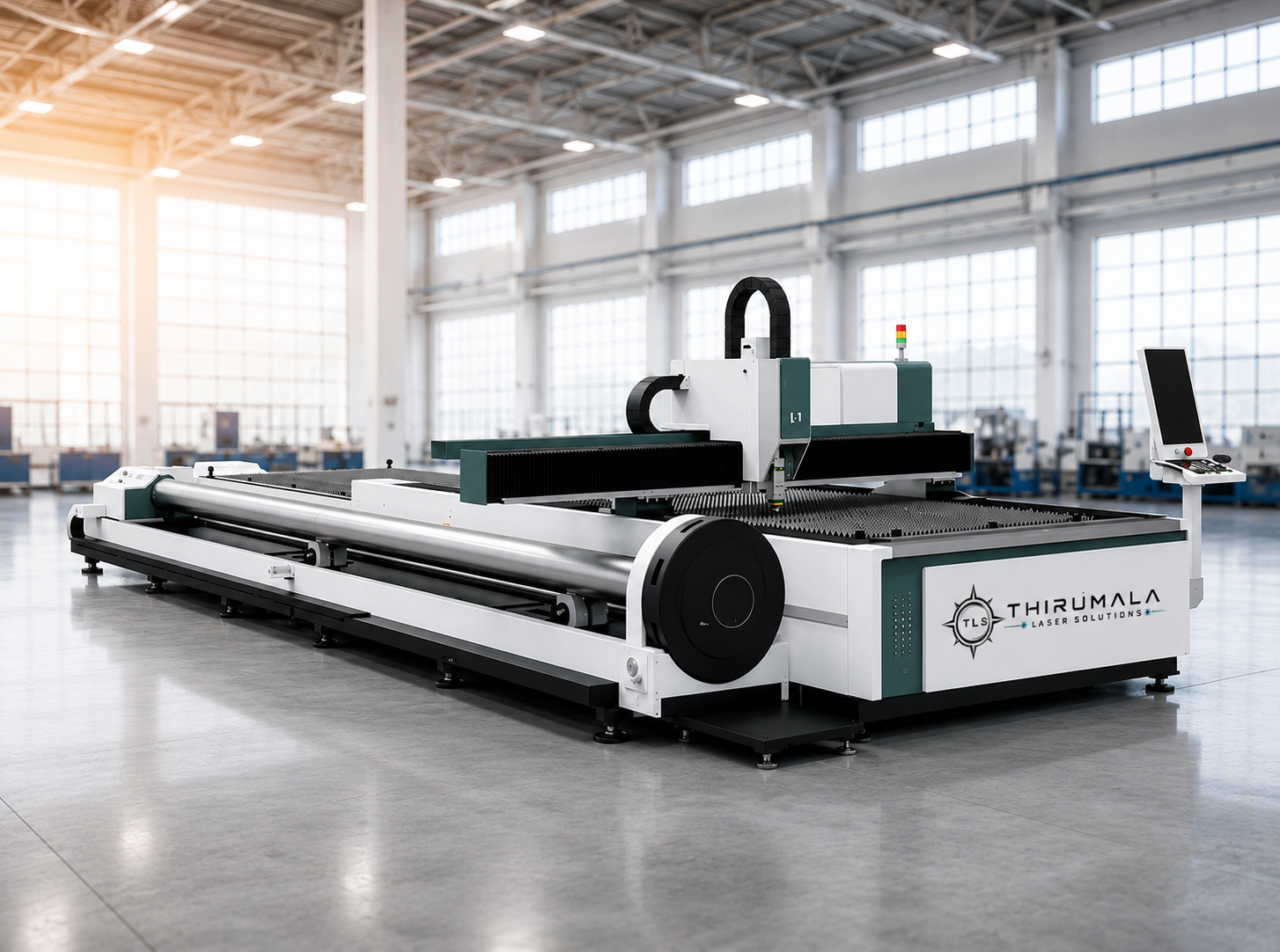 Fiber laser sheet with pipe cutting machine